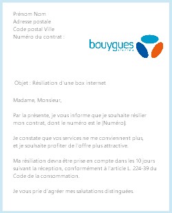 la resiliation de numero mobile bouygues telecom ou forfait b you