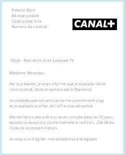 Résilier son offre TV Canal +