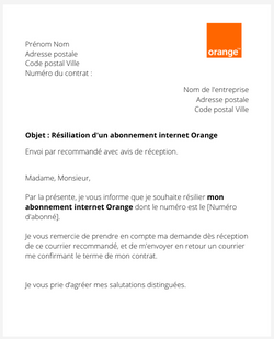 Les frais de résiliation d'Orange