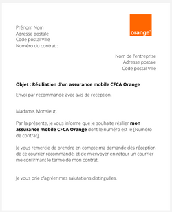 Résilier son assurance mobile Orange CFCA