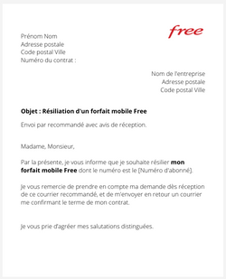 Résilier un un forfait Free 2€