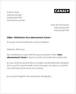 Résilier son offre TV Canal +