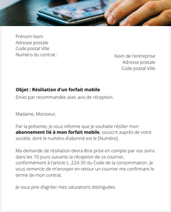 Résilier son forfait mobile