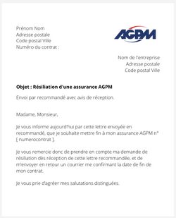 La lettre de résiliation de son assurance AGPM