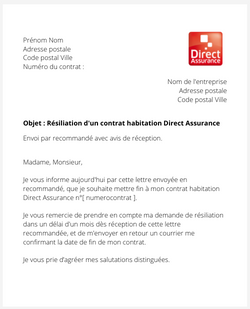 resilier une assurance habitation direct assurance