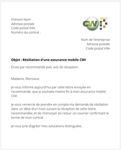 Résilier son assurance mobile CWI