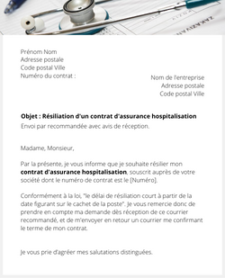 Résilier une assurance hospitalisation