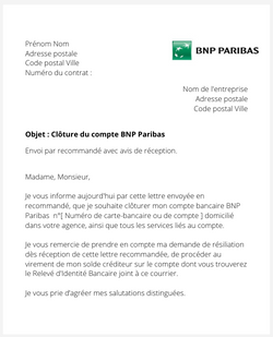 Résilier un compte BNP Paribas