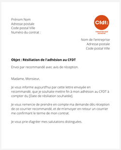 Résilier une adhésion au CFDT