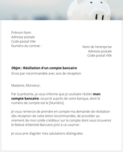 Résilier un compte bancaire