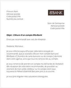 Résilier un compte bancaire BforBank