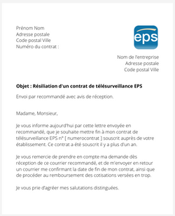 Résilier un contrat de télésurveillance EPS