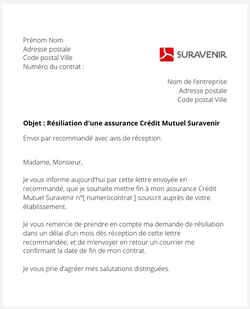 Résilier une assurance Suravenir