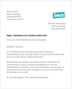 Résilier son forfait mobile Sosh