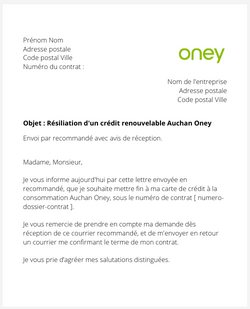 Résilier une carte Oney Auchan