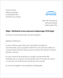 Résilier une assurance dépannage Engie CFCA