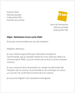 Résilier une carte Fnac