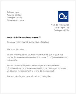 Résilier un contrat O2