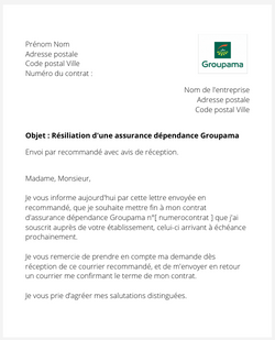 Résilier une assurance dépendance Groupama