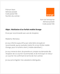 Résilier un forfait mobile Orange