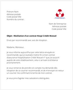 Résiliation d'un contrat Hospi Crédit Mutuel