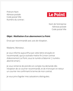 Résilier un abonnement au magazine Le Point