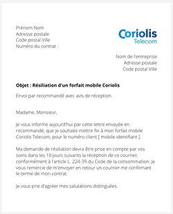 Résilier une offre Coriolis Telecom