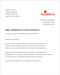 Résilier un contrat Homeserve