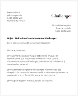 Résilier un abonnement Challenges