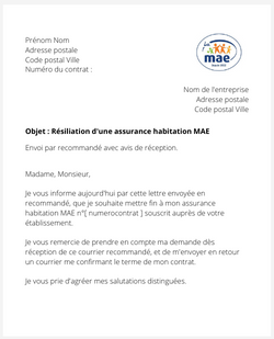 Résilier une assurance habitation MAE