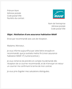 Résilier une assurance habitation MAAF