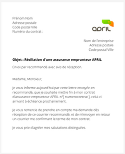 Résilier une assurance emprunteur APRIL