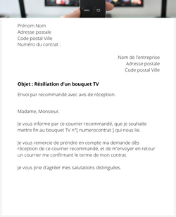 Résilier un bouquet TV