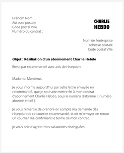 Résilier un abonnement à Charlie Hebdo