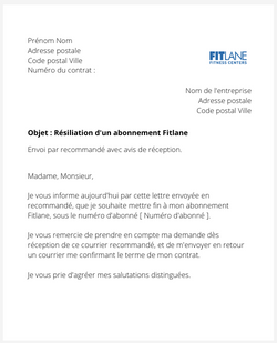 Résilier un abonnement Fitlane