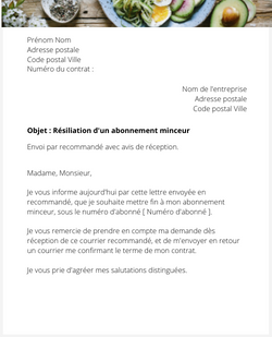 Résilier un programme minceur