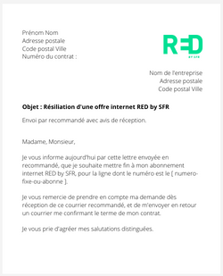 Résilier une offre internet Red by SFR