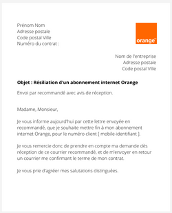 La lettre de résiliation d'un abonnement Orange