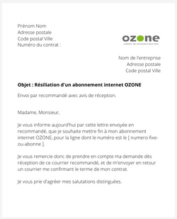 Résilier une box internet Ozone