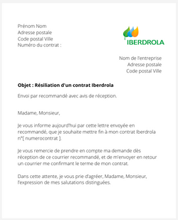 Résilier un contrat Iberdrola