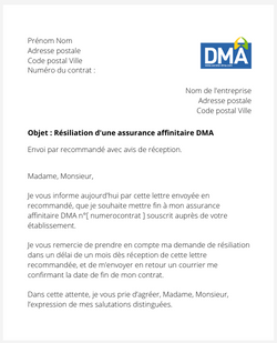 Résilier une assurance affinitaire DMA
