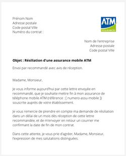 Résilier une assurance mobile ATM