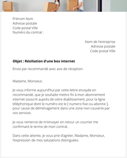 Résilier une box internet en cas de déménagement