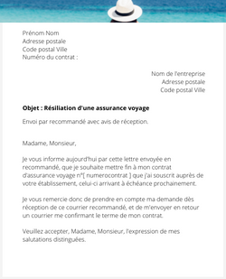 Résilier une assurance voyage