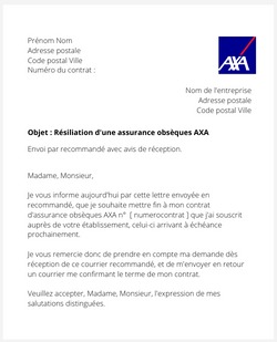 Résilier une assurance obsèques AXA