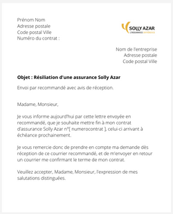 Résilier une assurance Solly Azar