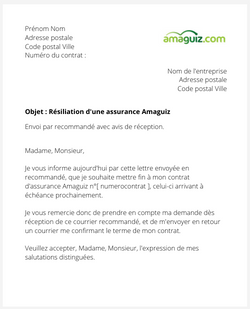 Résiliation d'une assurance Amaguiz