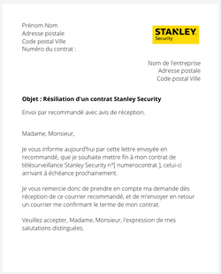 Résilier un contrat de télésurveillance Stanley Security