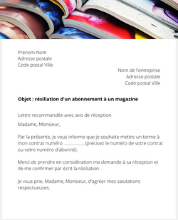 la lettre pour resilier un abonnement lexpress