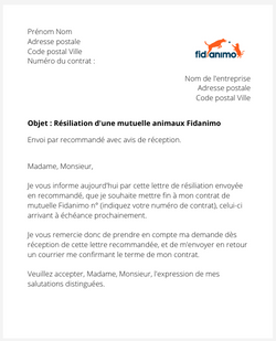 resilier une mutuelle animaux fidanimo